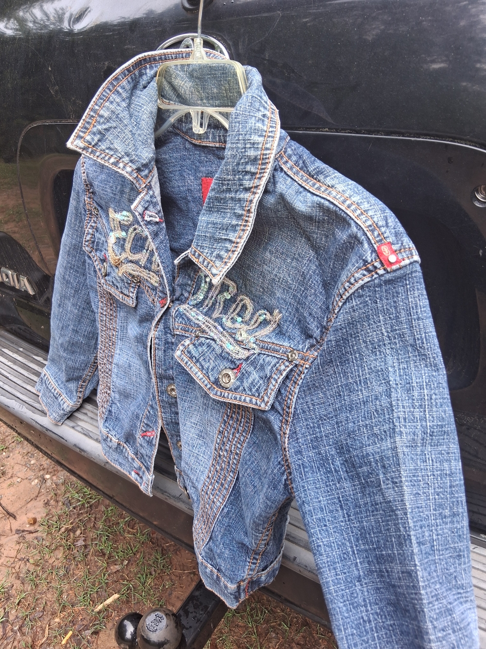 EckoRed y2k Denim Cropped Jacket - Picture 7 of 8